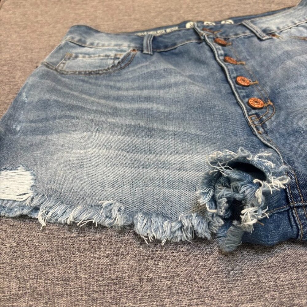Rewash Brand Denim Shorts Super High Rise Wedge Vintage - Picture 4 of 6